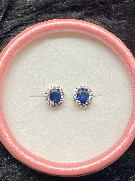 S925 Cute Sapphire Earrings