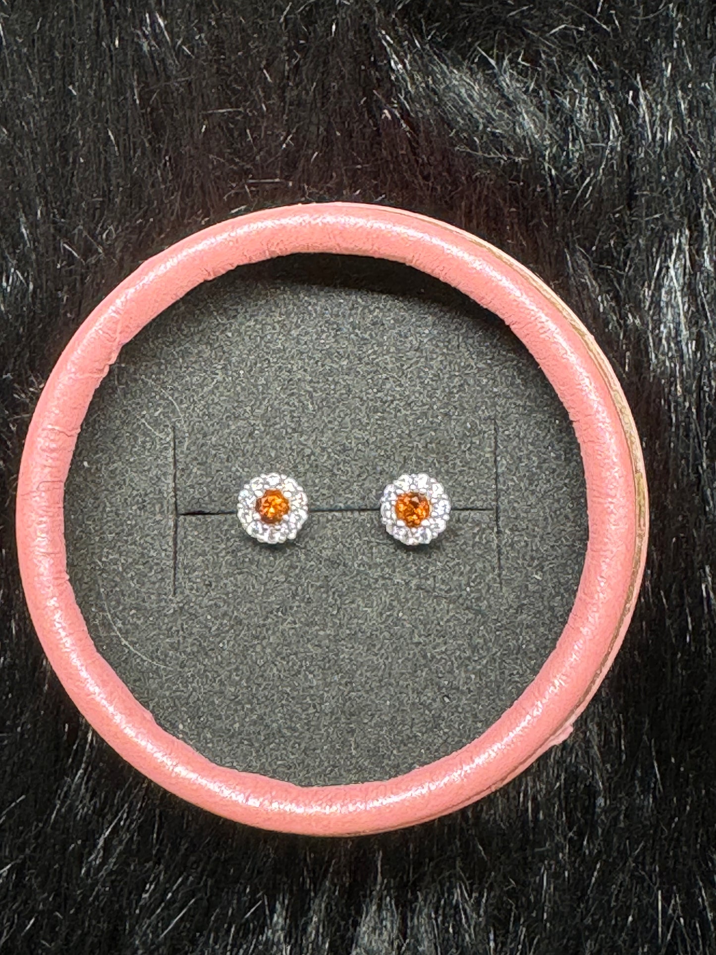 Sterling Silver Citrine flower earring